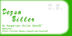 dezso biller business card